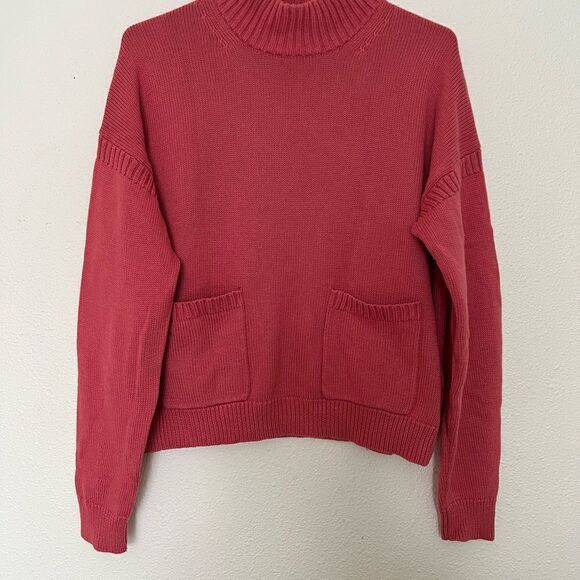 J. Crew Size S Cotton Cashmere Patch Pocket Mockneck Sweater - Picture 2 of 9
